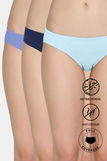 Buy Zivame Low Rise Full Coverage Bikini Panty (Pack of 3) - Multicolor